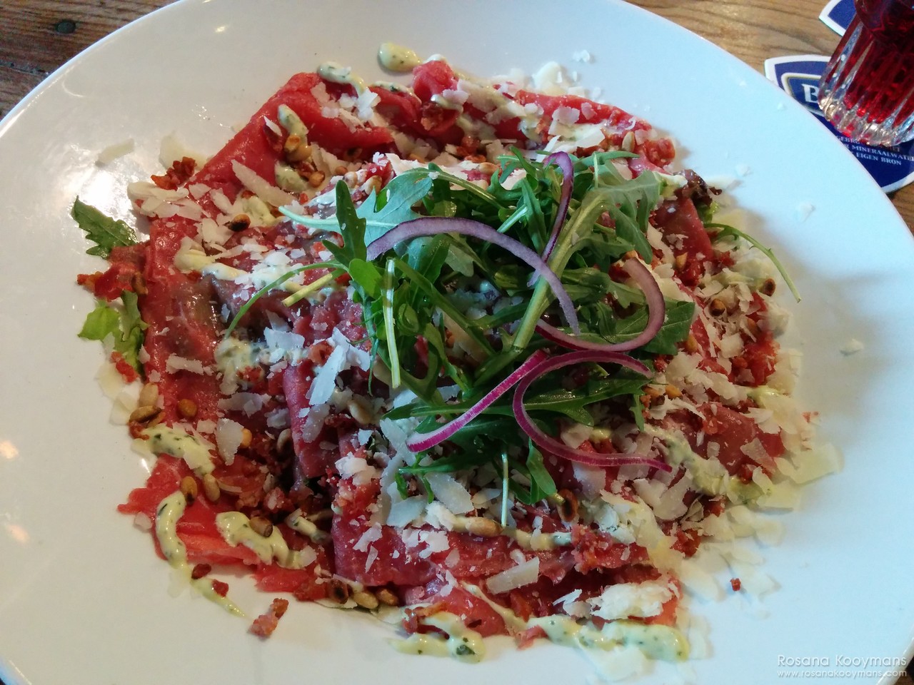 Carpaccio salad at t Keershuys 365 - April 11, 2017: Den Bosch girls ladies day shopping food t Keershuys gluten free Australian Lush Angela Mogway IKEA plumbob Sims